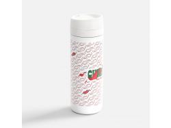 Термостакан X1 с цветной кнопкой, белый с черным