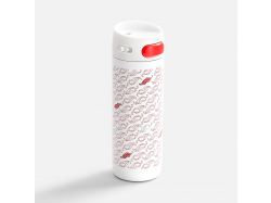 Термостакан X1 с цветной кнопкой, белый с синим