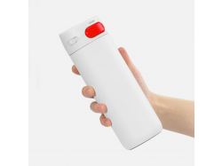 Термостакан X1 с цветной кнопкой, белый с красным