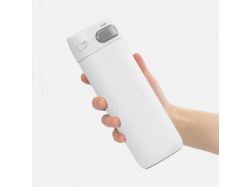 Термостакан X1 с цветной кнопкой, белый с серым