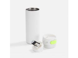 Термостакан X1 с цветной кнопкой, белый с желтым