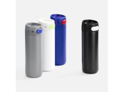 Термостакан X1 с цветной кнопкой, белый с желтым