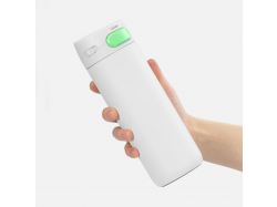 Термостакан X1 с цветной кнопкой, белый с зеленым