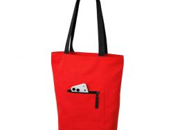 Сумка на молнии Zipper  Neo из хлопка 280 г c карманом на молнии спереди, красный