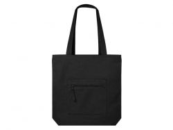 Сумка на молнии Zipper  Neo из хлопка 280 г c карманом на молнии спереди, черный