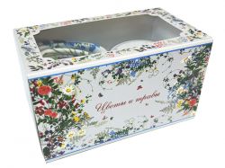 Набор: платок «Русский полевой букет» и свеча «Цветы и травы»