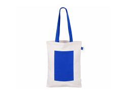 Сумка для покупок Тема из переработанных материалов с наружным цветным карманом, синий
