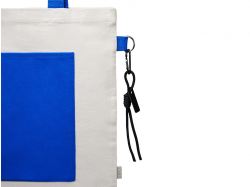 Сумка для покупокTopiс из переработанных материалов с наружным цветным карманом, синий