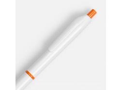 Ручка шариковая Bright Pop, белая с оранжевым