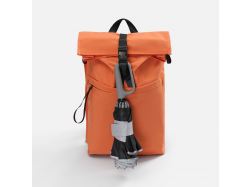 Зонт обратного сложения с ручкой-карабином Foldberry, серый