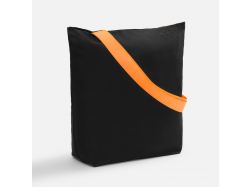Шопер B5, черный с широкими оранжево-неоновыми ручками