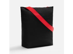 Шопер B5, черный с широкими красными ручками