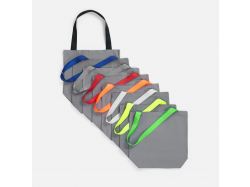 Шопер B5, серый с широкими оранжевыми ручками