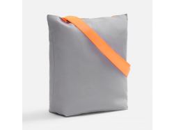 Шопер B5, серый с широкими оранжевыми ручками