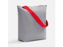 Шопер B5, серый с широкими красными ручками