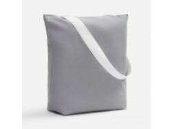 Шопер B5, серый с широкими белыми ручками