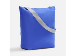 Шопер B5, синий с широкими серыми ручками