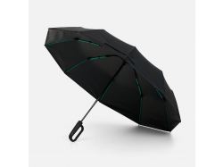 Зонт складной Skymate с УФ-защитой и ручкой-карабином, черный