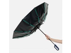 Зонт складной Skymate с УФ-защитой и ручкой-карабином, темно-синий