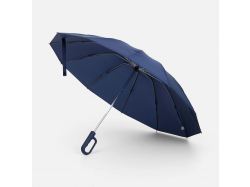 Зонт обратного сложения inLoop с ручкой-карабином, темно-синий