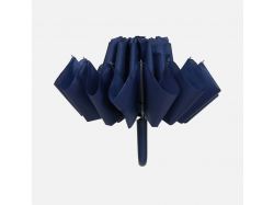 Зонт обратного сложения inLoop с ручкой-карабином, темно-синий