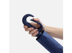 Зонт обратного сложения inLoop с ручкой-карабином, темно-синий