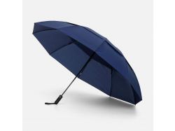 Зонт обратного сложения twoGether с двойным куполом, темно-синий