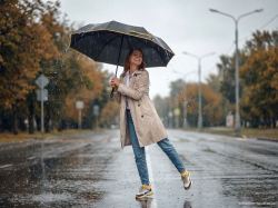 Зонт складной Edgeline, черный с желтым