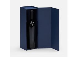Коробка складная под бутылку Color Jacket Fold, темно-синяя