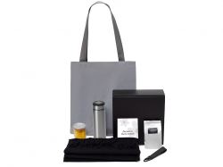 Подарочный набор «Re:f. Walk» с палантином, шоппером и термосом, черный