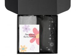 Подарочный набор «Re:f. Walk» с палантином, шоппером и термосом, серый