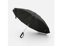 Зонт обратного сложения inLoop с ручкой-карабином, черный