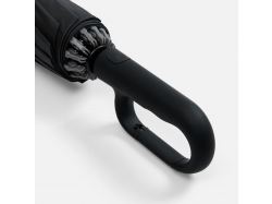 Зонт обратного сложения inLoop с ручкой-карабином, черный