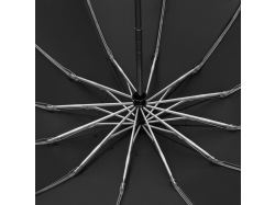 Зонт обратного сложения inLoop с ручкой-карабином, черный