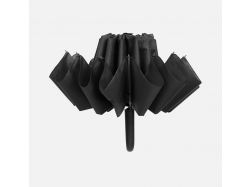 Зонт обратного сложения inLoop с ручкой-карабином, черный