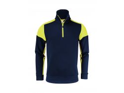 Prime Halfzip Sweater (navy/neon yellow)