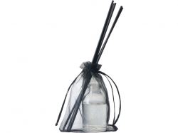 Диффузор с ароматом "Табак и ваниль", 30мл, стекло, пробка, палочки 5 шт., мешочек из органзы черный