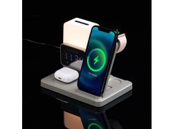 Зарядная станция с электронными часами и подсветкой Large Charge ver.3, серая