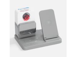 Зарядная станция с электронными часами и подсветкой Large Charge ver.3, серая