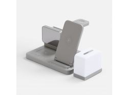 Зарядная станция с электронными часами и подсветкой Large Charge ver.3, серая