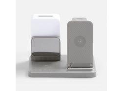 Зарядная станция с электронными часами и подсветкой Large Charge ver.3, серая