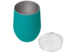 Термокружка Sense Gum, soft-touch, непротекаемая крышка, 370мл, крафтовая упаковка, бирюзовый 320C