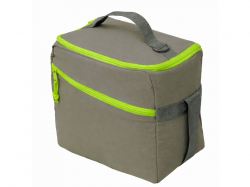 Изотермическая сумка-холодильник "Neo Classic" c контрастной молнией, серый/зеленое яблоко