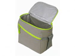Изотермическая сумка-холодильник "Neo Classic" c контрастной молнией, серый/зеленое яблоко