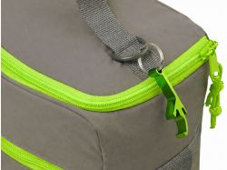 Изотермическая сумка-холодильник "Neo Classic" c контрастной молнией, серый/зеленое яблоко