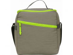 Изотермическая сумка-холодильник "Neo Classic" c контрастной молнией, серый/зеленое яблоко