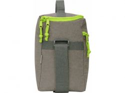 Изотермическая сумка-холодильник "Neo Classic" c контрастной молнией, серый/зеленое яблоко