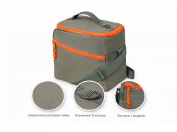 Изотермическая сумка-холодильник "Neo Classic" c контрастной молнией, серый/оранжевый
