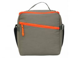 Изотермическая сумка-холодильник "Neo Classic" c контрастной молнией, серый/оранжевый