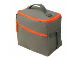 Изотермическая сумка-холодильник "Neo Classic" c контрастной молнией, серый/оранжевый